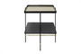 Casa Padrino Luxus Beistelltisch Gold / Schwarz 60 x 50 x H. 80 cm - Hoher rechteckiger Beistelltisch mit geb�rstetem Edelstahlgestell und schwarzen Eichenfurnier Fl�chen - Luxus M�bel