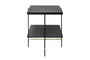 Casa Padrino Luxus Beistelltisch Gold / Schwarz 60 x 50 x H. 80 cm - Hoher rechteckiger Beistelltisch mit geb�rstetem Edelstahlgestell und schwarzen Eichenfurnier Fl�chen - Luxus M�bel
