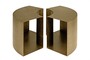 Casa Padrino Luxus Beistelltisch Bronzefarben 85 x 38 x H. 40 cm - Geschwungenes skulpturales Tisch-Element aus Stahl in Bronze-Optik, auch als niedrige Ablagebank nutzbar - Luxus M�bel