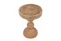 Casa Padrino Luxus Massivholz Beistelltisch / Hocker Naturfarben  32,5 x H. 44,5 cm - Runder Beistelltisch aus handgedrechseltem Dimb-Holz mit gestapelten Kugelformen - Luxus M�bel