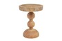 Casa Padrino Luxus Massivholz Beistelltisch / Hocker Naturfarben  32,5 x H. 44,5 cm - Runder Beistelltisch aus handgedrechseltem Dimb-Holz mit gestapelten Kugelformen - Luxus M�bel