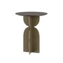 Casa Padrino Luxus Beistelltisch Braun / Bronzefarben  50 x H. 60 cm - Runder Beistelltisch mit Platte in dunkelbraunem Eichenfurnier und geb�rstetem Edelstahl Fu� - Luxus M�bel