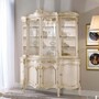 Casa Padrino Luxus Barock Vitrine Wei� / Gold 185 x H. 223 cm - Prunkvoller Vitrinenschrank mit 8 T�ren und 2 Schubladen - Made in Italy 