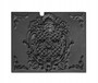 Casa Padrino Gusseisen Kaminplatte Schwarz 48 x 39 cm - Kaminr�ckwand mit Maskaron-Relief - Feuerplatte - Kamin Zubeh�r