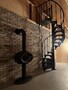 Casa Padrino Gusseisen Wendeltreppe Schwarz  133 x H. 264 cm - Rustikale Spiraltreppe mit 13 Stufen - Massive Gusseisen Treppe