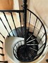 Casa Padrino Gusseisen Wendeltreppe Schwarz  155 x H. 260 cm - Rustikale Spiraltreppe mit 13 Stufen - Massive Gusseisen Treppe