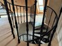 Casa Padrino Gusseisen Wendeltreppe Schwarz  155 x H. 260 cm - Rustikale Spiraltreppe mit 13 Stufen - Massive Gusseisen Treppe