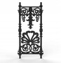 Casa Padrino Gusseisen Balustrade Schwarz 42 x H. 93 cm - Prunkvolles Barock Gel�nder Element mit Muschel Ornament - Balkon & Treppen Gel�nder