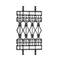 Casa Padrino Gusseisen Balustrade Schwarz 58,5 x H. 110 cm - Prunkvolles Gel�nder Element im Gotik Stil - Balkon & Treppen Gel�nder