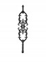 Casa Padrino Gusseisen Gel�nderstab Schwarz 21,5 x H. 103 cm - Prunkvoller Zierstab mit Ranken Ornament - Balkon & Treppen Gel�nder