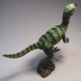 Casa Padrino XXL Deko Skulptur Dinosaurier Velociraptor Gr�n / Schwarz 295 x H. 150 cm - Lebensgro�e Gartenfigur