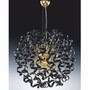 Casa Padrino Luxus LED H�ngeleuchte Schwarz / Gold  80 x H. 160 cm - Runde Kristallglas Pendelleuchte - Made in Italy