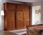 Casa Padrino Luxus Kleiderschrank Braun 305 x 71 x H. 254 cm - Handgefertigtes Massivholz M�bel mit 3 T�ren, Holzfronten - Luxus Qualit�t 