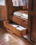 Casa Padrino Luxus Kleiderschrank Braun 305 x 71 x H. 254 cm - Handgefertigtes Massivholz M�bel mit 3 T�ren, Glaseinsatz - Luxus Qualit�t