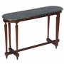 Casa Padrino Luxus Barock Mahagoni Konsole mit Marmorplatte Dunkelbraun / Gr�n 135 cm - Barock M�bel