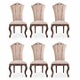 Casa Padrino Luxus Barock Esszimmer Stuhl 6er Set Beige / Braun - Barock Esszimmer M�bel