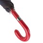 142 Pto CN3 P - Italienisch Regenschirm mit Rot Ledergriff f�r Herren - Handmade in Italy