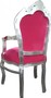 Casa Padrino Barock Esszimmerstuhl Pink / Silber mit Armlehnen - Stuhl M�bel