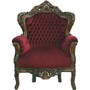 Barock Sessel King Bordeaux/Braun 