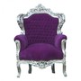 Casa Padrino Barock Sessel King Lila/Silber 