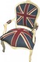 Casa Padrino  Barock Salon Stuhl Union Jack Design / Creme