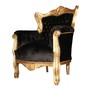Barock Kinder Sessel Schwarz/Gold
