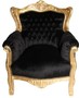 Barock Kinder Sessel Schwarz/Gold