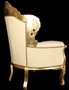 Casa Padrino Barock Sessel King Creme/Gold Lederoptik Bling Bling