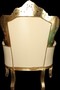 Casa Padrino Barock Sessel King Creme/Gold Lederoptik Bling Bling