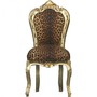 Casa Padrino Barock Esszimmer Stuhl Leopard / Gold - M�bel 