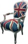 Casa Padrino  Barock Salon Stuhl Union Jack Design / Silber