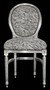 Barock Esszimmer Stuhl Zebra / Silber Rund