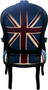 Casa Padrino Barock Salon Stuhl Union Jack Design / Schwarz