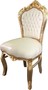 Barock Esszimmerstuhl Creme / Gold mit Bling Bling Glitzersteinen - Limited Edition