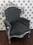 Casa Padrino Barock Sessel King Grau/Silber 