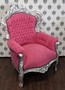Casa Padrino Barock Sessel King Rosa/Silber 