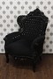 Barock Sessel King Schwarz/Schwarz Bling Bling - M�bel Antik Stil 