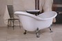 Freistehende Luxus Badewanne Jugendstil Venedig Wei�/Silber - Barock Badezimmer - Retro Badewanne Antik Stil - Badewanne Freistehend