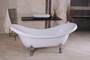 Freistehende Luxus Badewanne Jugendstil Venedig Wei�/Silber - Barock Badezimmer - Retro Badewanne Antik Stil - Badewanne Freistehend