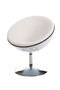 Casa Padrino Designer Drehsessel, Wei�/Hochglanz Wei� Lounge Sessel - Moderner Stuhl