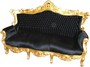 Casa Padrino Barock Sofa Master Schwarz/Gold 
