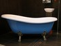 Freistehende Luxus Badewanne Jugendstil Roma Hellblau/Wei�/Altgold 1470mm - Barock Badezimmer