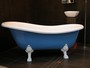 Freistehende Luxus Badewanne Jugendstil Roma Hellblau/Wei�/Wei� 1470mm - Barock Antik Stil Badezimmer