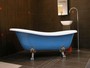 Freistehende Luxus Badewanne Jugendstil Roma Hellblau/Wei�/Chrome 1470mm - Barock Antik Badezimmer