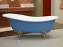 Freistehende Luxus Badewanne Jugendstil Roma Hellblau/Wei�/Chrome 1470mm - Barock Antik Badezimmer