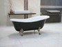Freistehende Luxus Badewanne Jugendstil Roma Schwarz/Wei�/Altgold 1470mm - Barock Antik Badezimmer