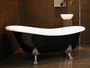 Freistehende Luxus Badewanne Jugendstil Roma Schwarz/Wei�/Altgold 1470mm - Barock Antik Badezimmer