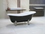 Freistehende Luxus Badewanne Jugendstil Roma Schwarz/Wei�/Chrom 1470mm - Barock Antik Badezimmer