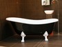 Freistehende Luxus Badewanne Jugendstil Roma Schwarz/Wei�/Wei� 1470mm - Barock Antik Badezimmer