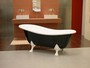 Freistehende Luxus Badewanne Jugendstil Roma Schwarz/Wei�/Wei� 1470mm - Barock Antik Badezimmer